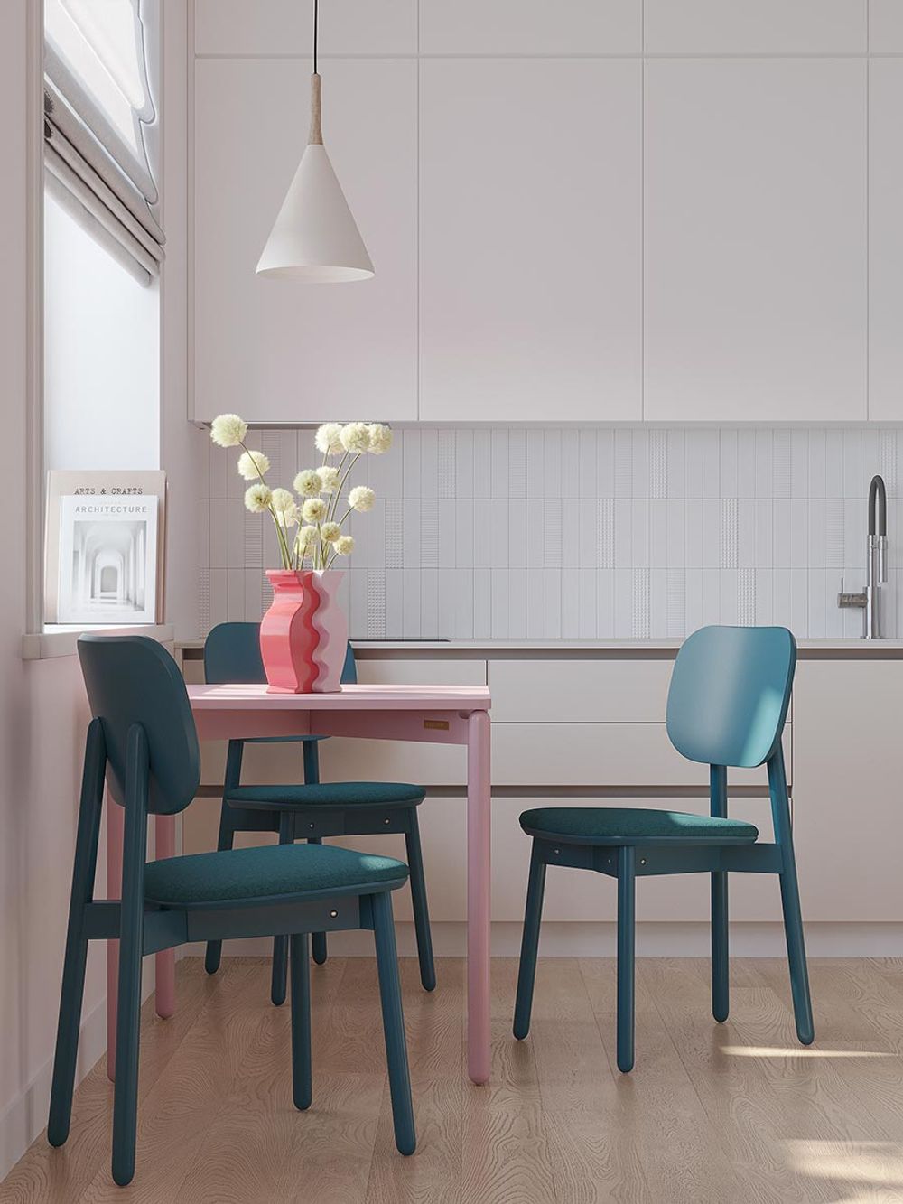 Стул Saga, рогожка, сине-зеленый