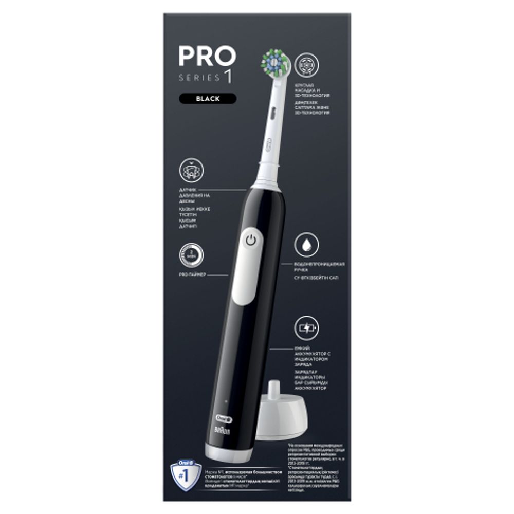 Электрическая зубная щетка ORAL-B Pro Series 1/D305.513.3 черная 3 режима тип 3791