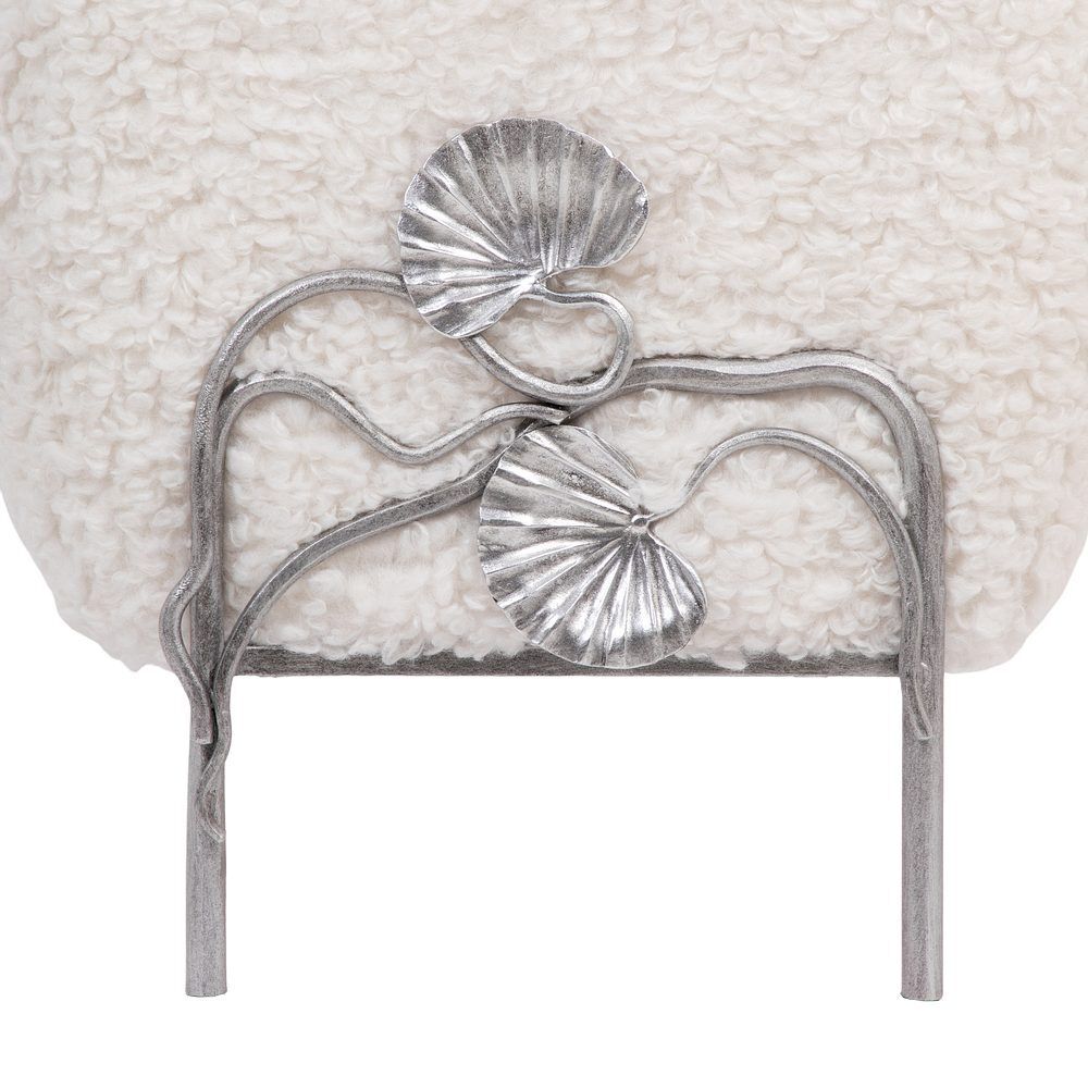 Банкетка Нимфея Молоко Античное Серебро