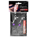 Оригинальные зажимы на соски с фиолетовыми шариками (Цвет: фиолетовый)