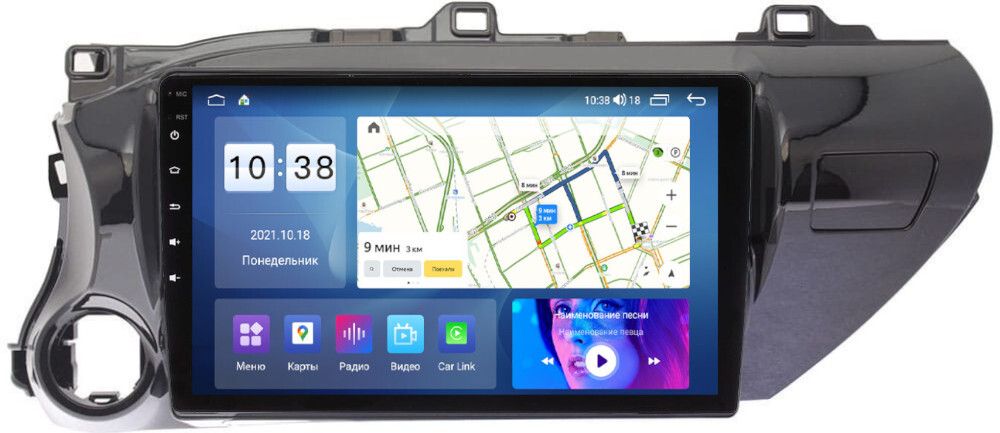 Магнитола Toyota Hilux 8 2015-2023+ - Parafar PF063LUX2UHD на Android 13, QLED, ТОП процессор, 8Гб+128Гб, CarPlay, 4G SIM-слот