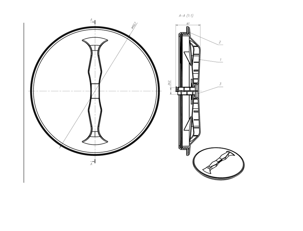 Крышка 450 мм черная Полимер-Групп(черный) - арт.559327