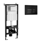 Система инсталляции WAVE, двухрежимная прямоугольная кнопка V2 черная, МЕХАНИКА