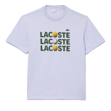 Мужская теннисная футболка Lacoste Heavy Cotton Tennis Ball Print T-Shirt - Бирюзовый