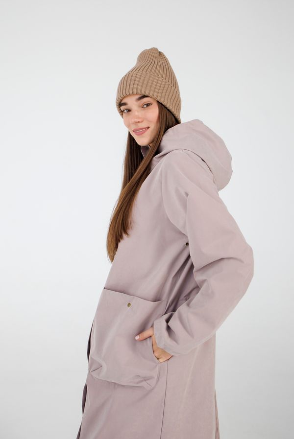 Плащ женский пудровый - фото 7