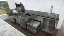 Тумба для соусов, маринадов, масла и приправ, нержавеющая сталь, 90x26,5x61 см, Ontario, KuhniGrill