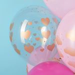 Шар (12''/30 см) Новорожденный (сердца и облака), Ассорти, кристалл, 5 ст, 25 шт.