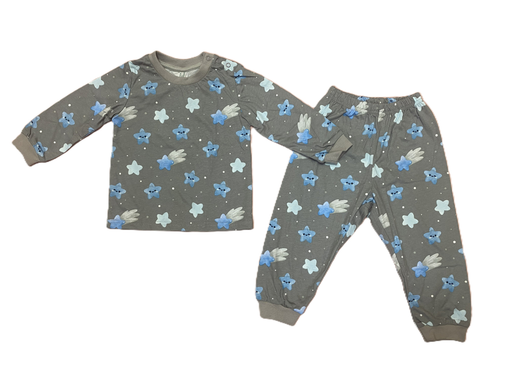 Пижама детская: штанишки,футболка с длинным рукавом на кнопках на плече из кулирки (100% хлопок) на рост 80,86,92,98 см
