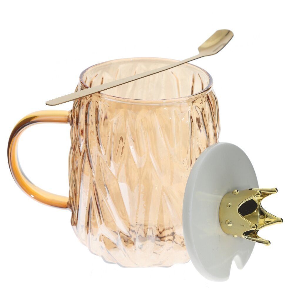 GAEM Кружка с крышкой и ложкой, 450 мл, L13 W9 H13,5 см, 3в.