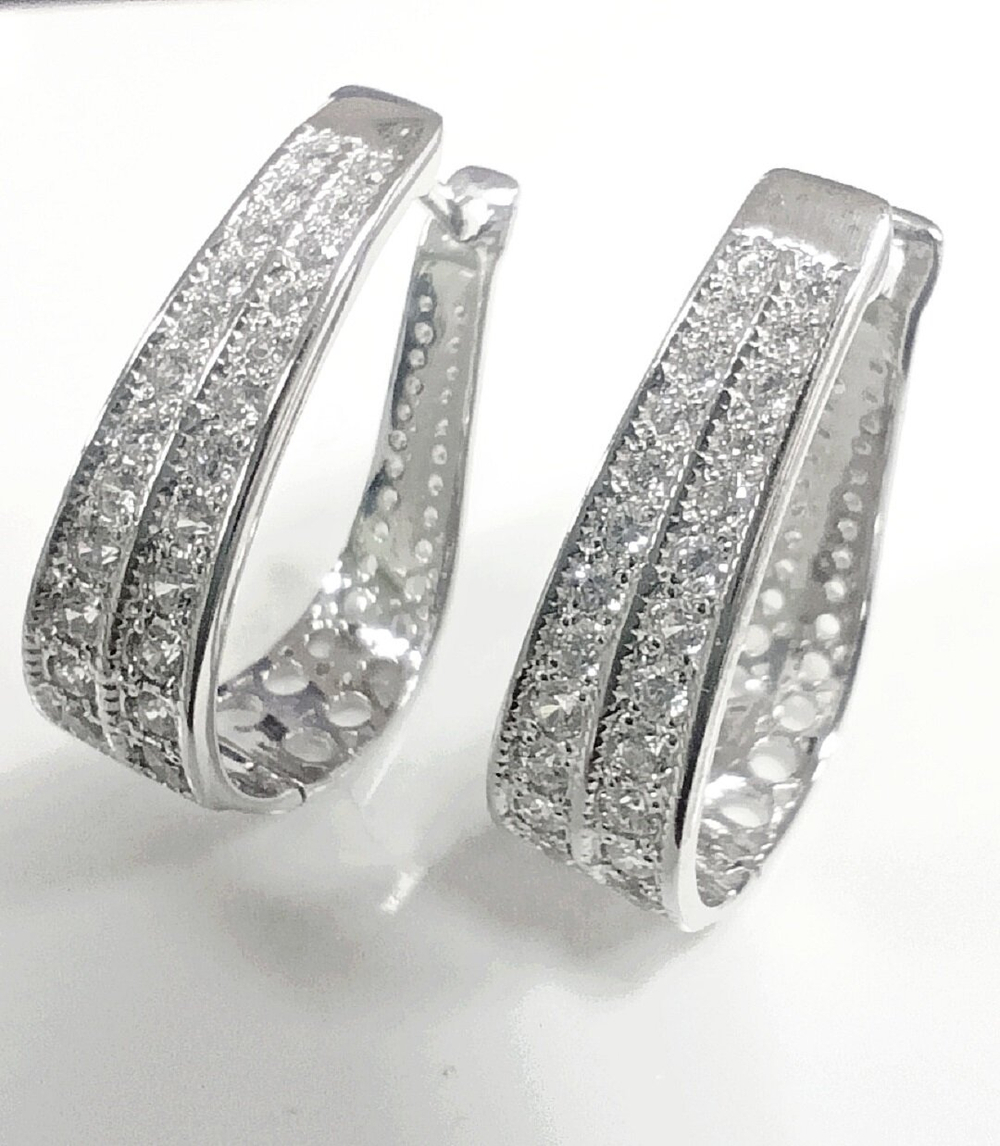 Серьги ювелирные Эстерелла, серебро 925* с фианитами и родированием/Ф