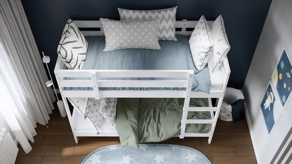 Кровать двухъярусная - аналог IKEA MYDAL/ МИДАЛ/ ОШ / ИКЕА, 90x200 см, белый