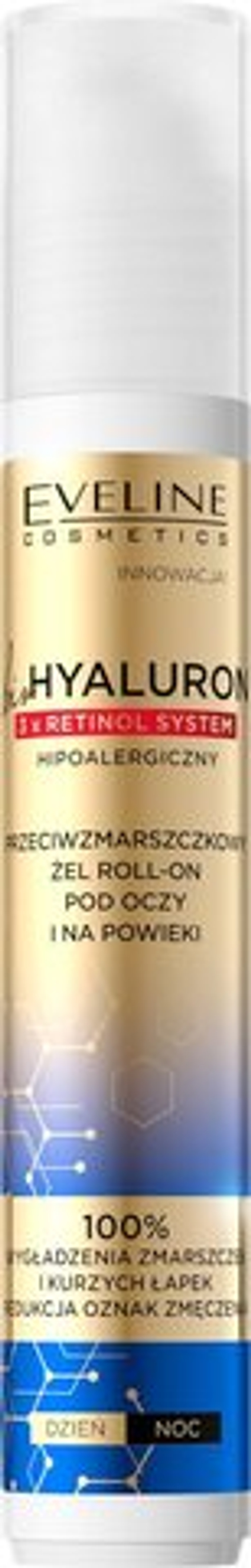 Eveline Cosmetics Bio Hyaluron 3x Retinol System - охлаждающий шарик для глаз против морщин и темных кругов под глазами /   15  ml  / GTIN 5903416028741