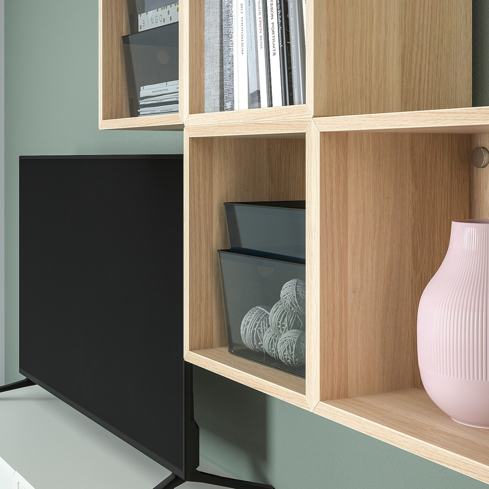 Контейнер с крышкой IKEA KUGGIS (КУГГИС), Пластик, Черный, 18x26x8 см