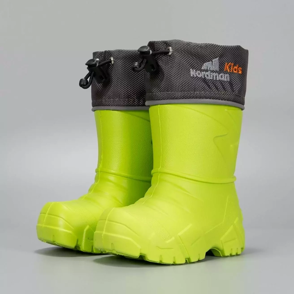Сапоги детские из ЭВА Nordman Kids (утепленные с манжетой), Лайм