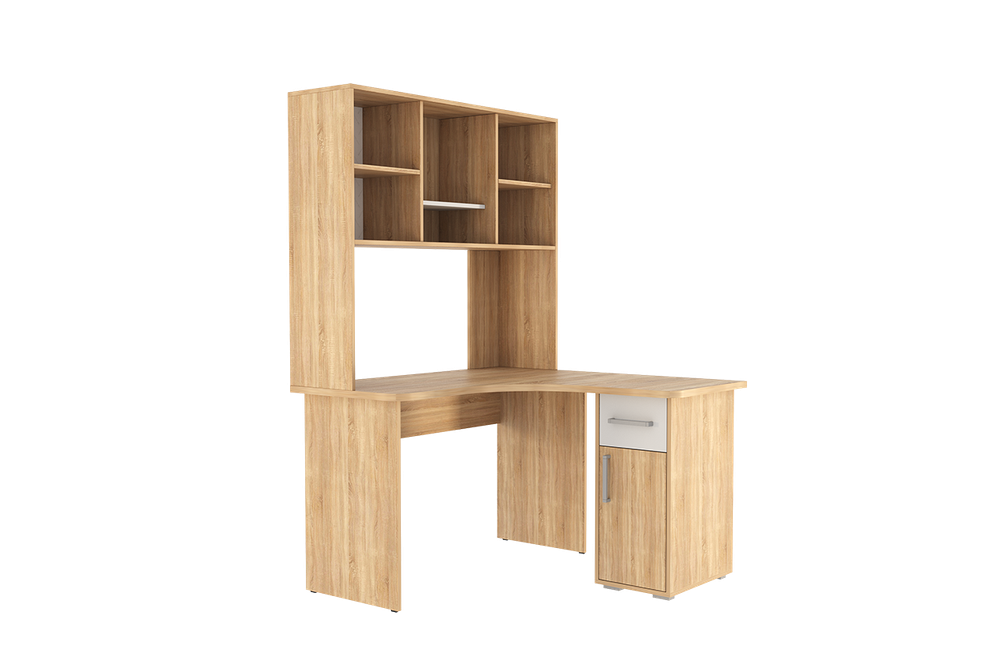 Лайт-1 Стол компьютерный 1200 угловой (дуб сонома/белый)