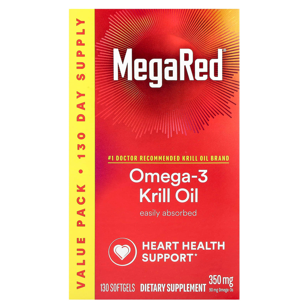 Schiff, MegaRed®, масло криля с омега-3, ваниль, 350 мг, 130 мягких таблеток