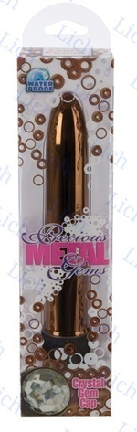Бронзовый классический вибратор с кристаллом PRECIOUS GEMS