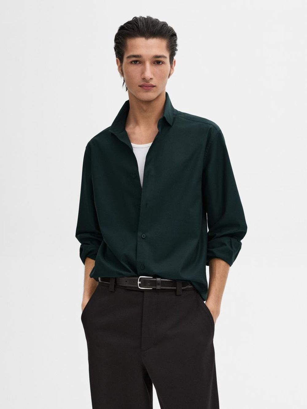 Massimo Dutti Рубашка из 100% хлопка, зеленый