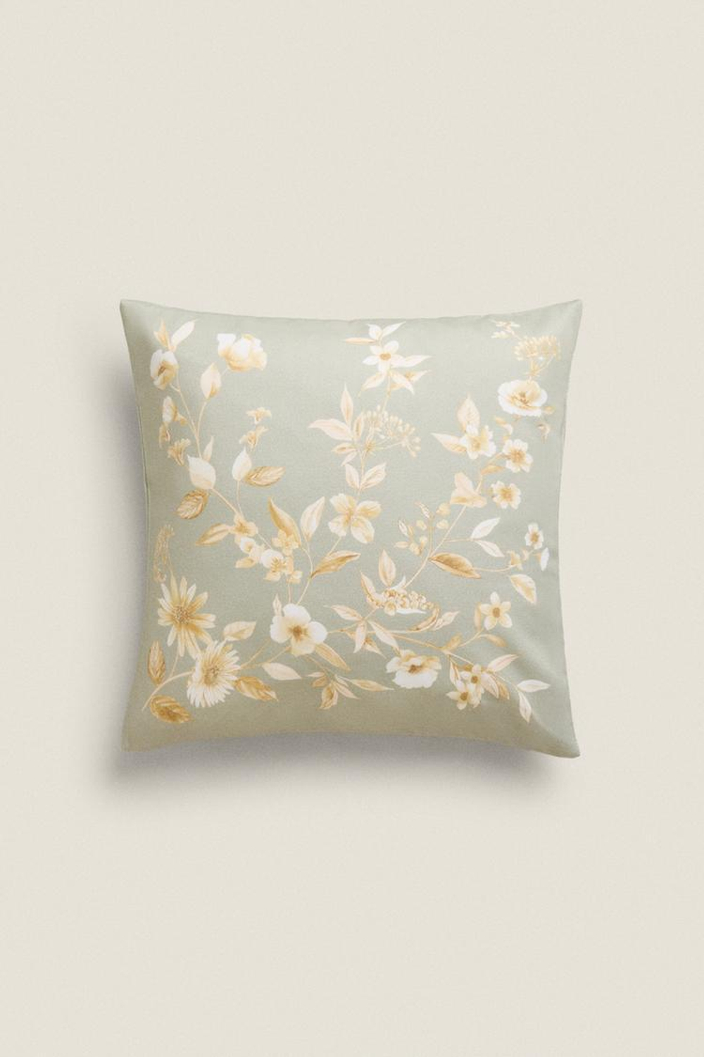 ZARA HOME ЧЕХОЛ ДЛЯ ДЕКОРАТИВНОЙ ПОДУШКИ С ЦВЕТОЧНЫМ УЗОРОМ, ЗЕЛЕНЫЙ