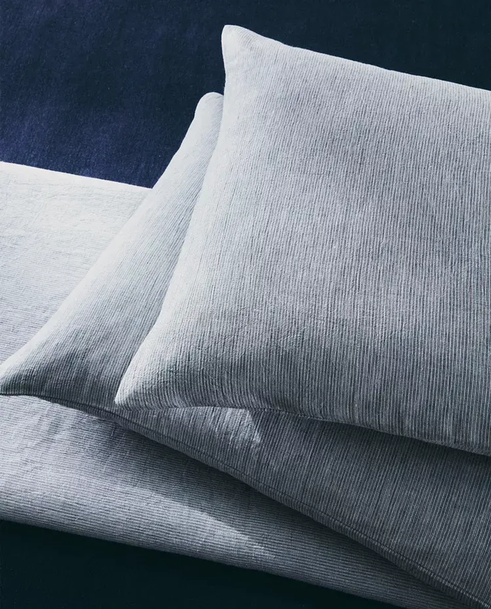 ZARA HOME НАВОЛОЧКА ИЗ ХЛОПКА В ПОЛОСКУ, СИНИЙ