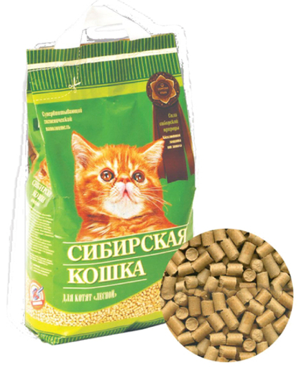 Наполнитель СИБИРСКАЯ КОШКА "Лесной" для котят древесный - 5 л
