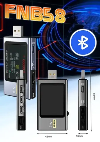 USB-тестер FNIRSI FNB58 напряжения тока и мощности / Bluetooth