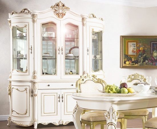 Шкаф-витрина ДЖОКОНДА крем глянец 1,9