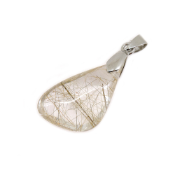 Кулон "Капля" кварц-волосатик