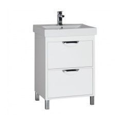Тумба с раковиной Aquanet Гретта 60 белый (2 ящика)