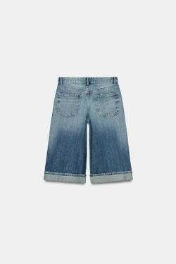 ZARA ДЖИНСОВЫЕ ШОРТЫ TRF СО СРЕДНЕЙ ПОСАДКОЙ, СИНИЙ