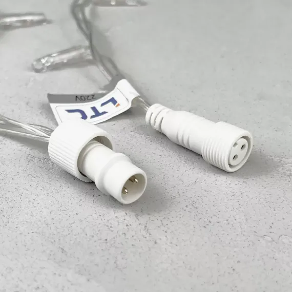 Светодиодная бахрома с колпачком 4,9*0,5 м., 189 теплых белых LED ламп, мерцание, прозрачный провод ПВХ, IP65, Beauty Led (PIL189BLWCAP-10-2WW)