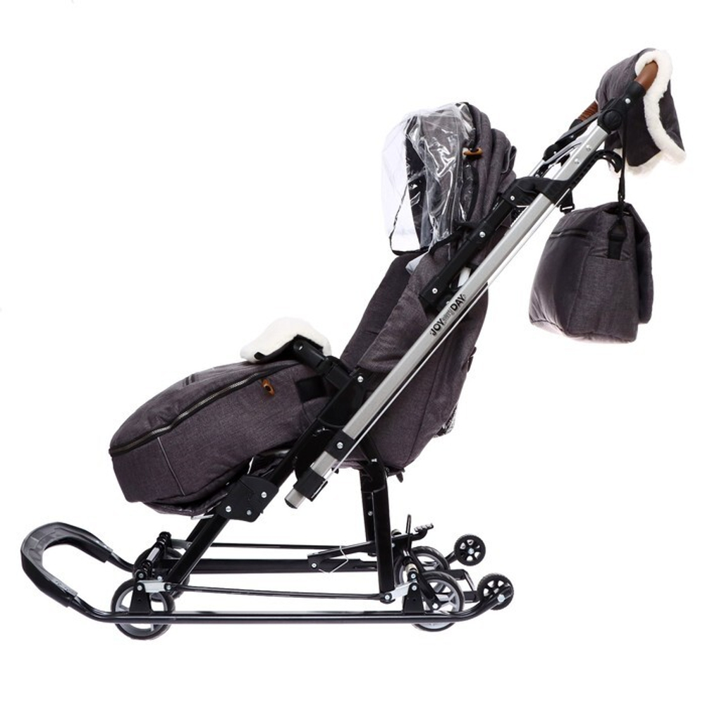 Коляска комбинированная «Joy every day» серый с кроликами (арт. J1/1)