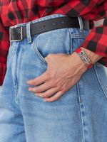 БАЗОВЫЙ РЕМЕНЬ С ПРЯМОУГОЛЬНОЙ ПРЯЖКОЙ BLACK