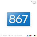 Номер на дверь 867, табличка на дверь для офиса, квартиры, кабинета, аудитории, склада, голубая 120х70 мм, Айдентика Технолоджи