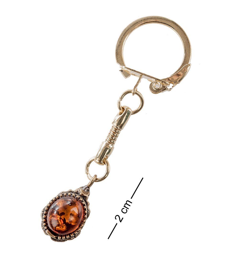 AM- 079 Брелок «Скарабей» мал. (латунь, янтарь)