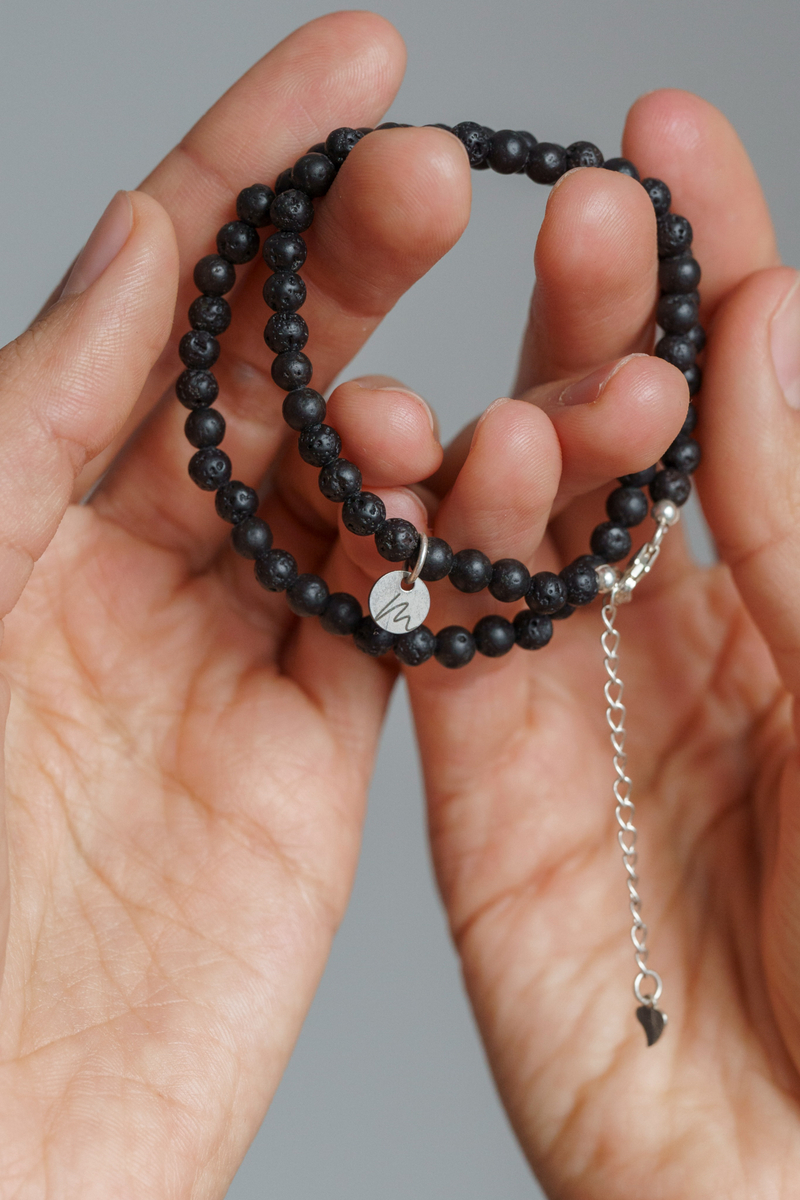 Браслет "Memo about Intention" двойной из природной лавы