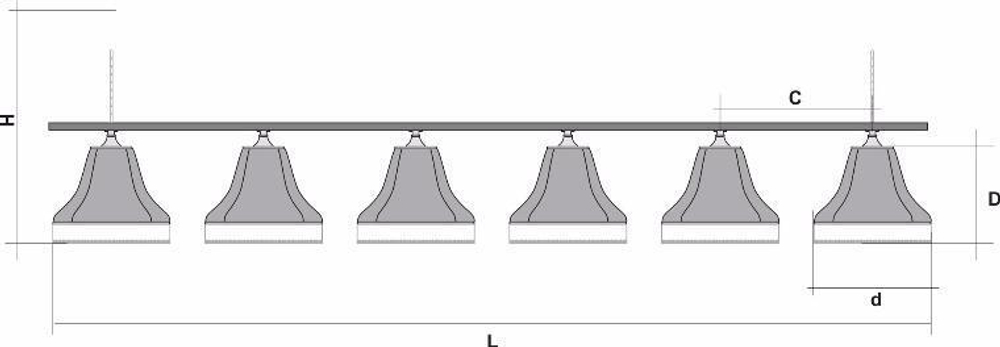 Лампа Классика 2 6пл. ясень (№1,бархат зеленый,бахрома желтая,фурнитура золото)