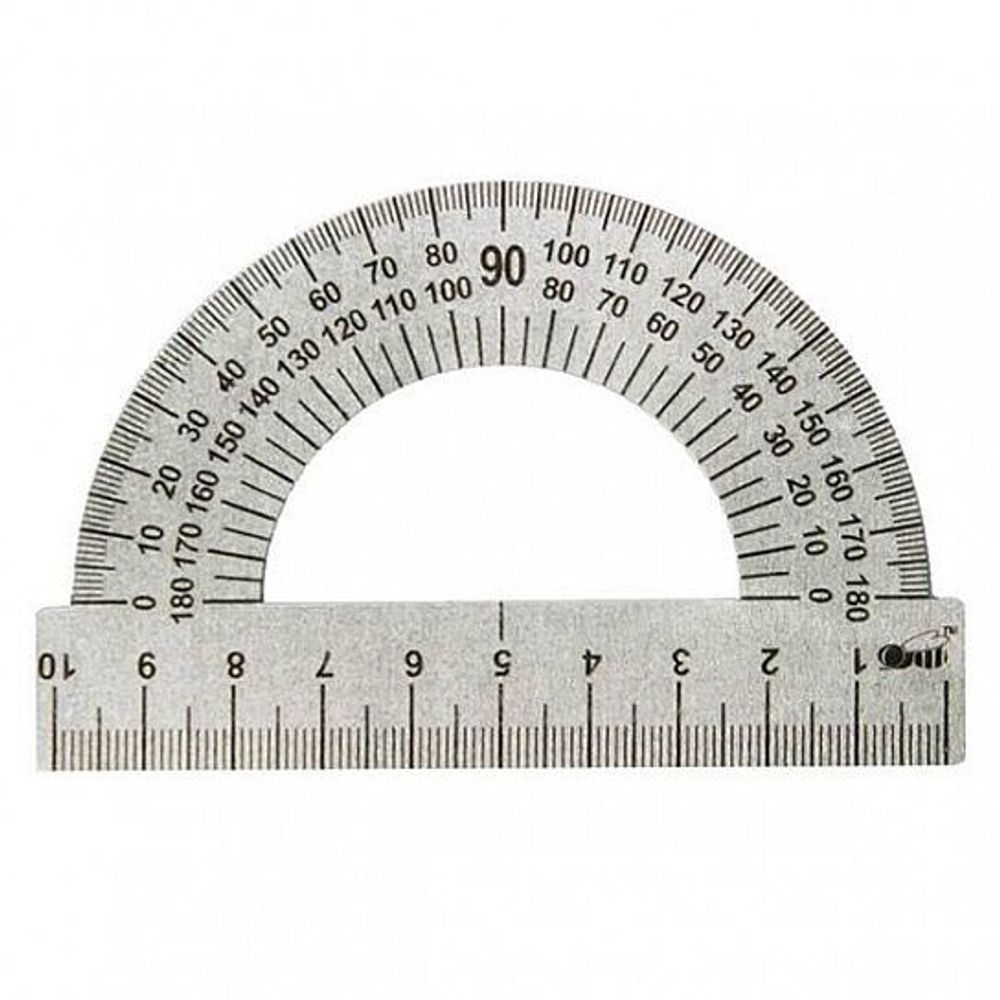 Транспортир 180 гр 10 см стальн.