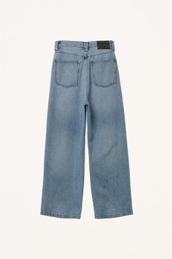 ZARA X WILLY CHAVARRIA ДЖИНСЫ СО СРЕДНЕЙ ТАЛИЕЙ И ШИРОКИМИ ШТАНИНАМИ, ГОЛУБОЙ