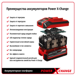 Газонокосилка аккумуляторная 18V Einhell GE-CM 18/30 Li б/щ 30см 25л 8,5кг АКБ 3Ач и ЗУ