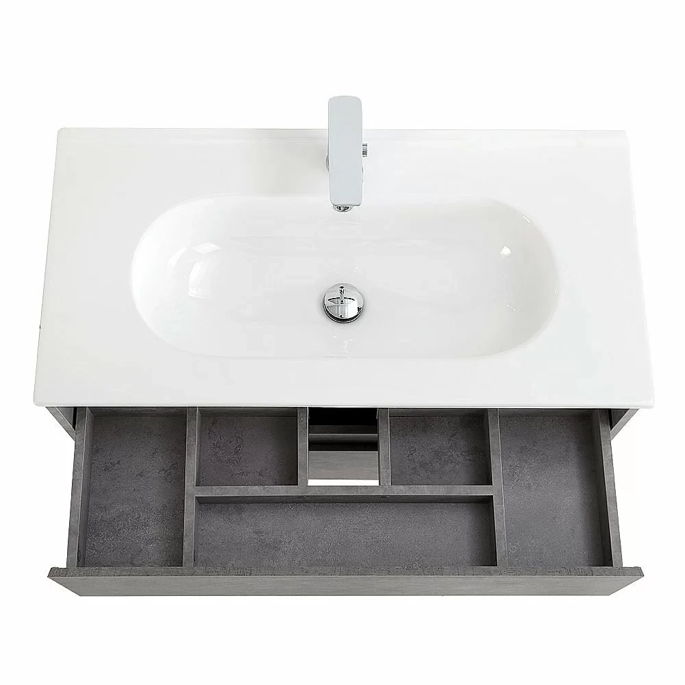 Тумба с раковиной BelBagno KRAFT 80 2C-SO/LOV-800-LVB Cemento Grigio