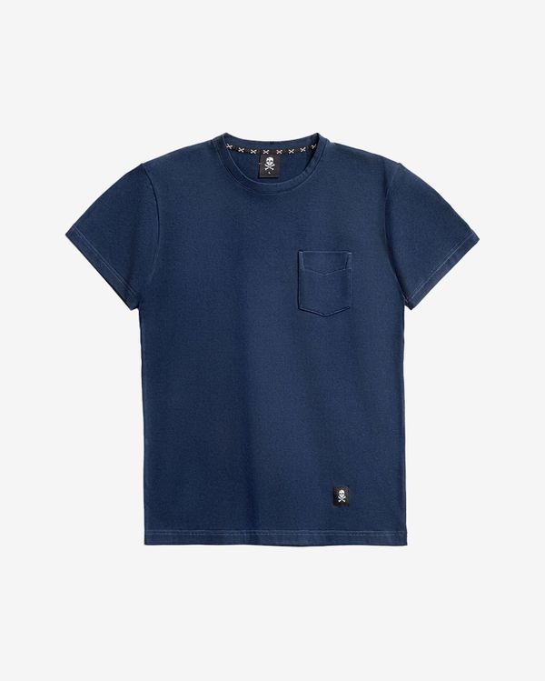 Футболка с карманом темно-синяя - фото 1