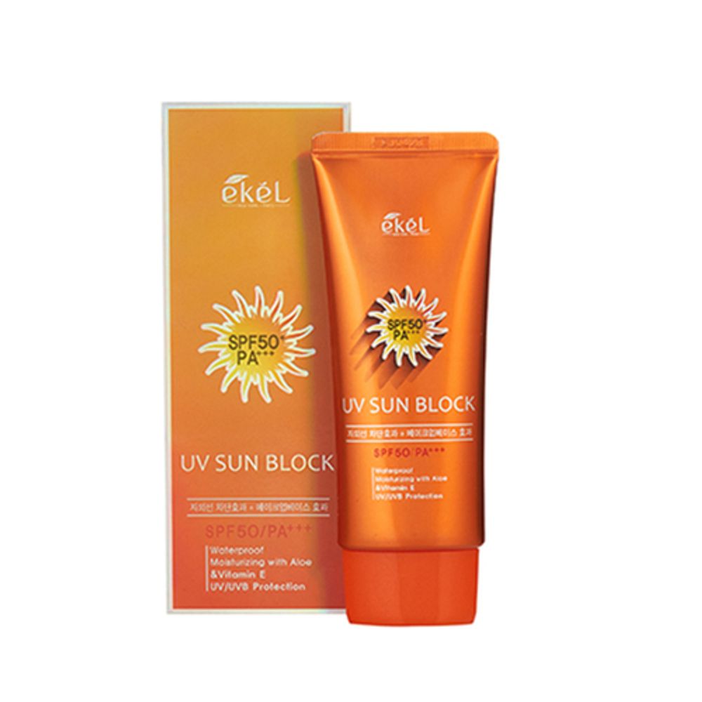 Солнцезащитный крем для лица с муцином улитки Ekel Whitening UV Sun Block SPF 50