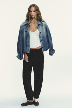 ZARA БРЮКИ-ДЖОГГЕРЫ, ЧЕРНЫЙ