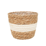Кашпо плетеное "Танзания", 1,5л внешний размер Д165 Ш165 В135, натуральный, белый