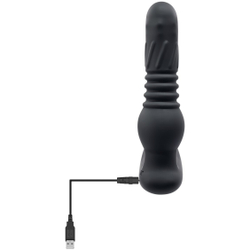 Черный массажер простаты Adams Warming   Rotating Prostate Thruster - 15,3 см.