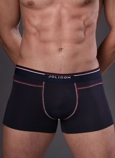 Мужские боксеры с контрастной строчкой (Размер: M) (Цвет: темно-синий)