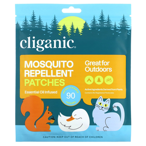 Cliganic, Средство от комаров, патчи Animal Friends, 90 патчей