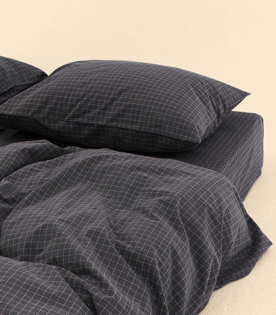 Пододеяльник - Melange Gray Check - 135x200