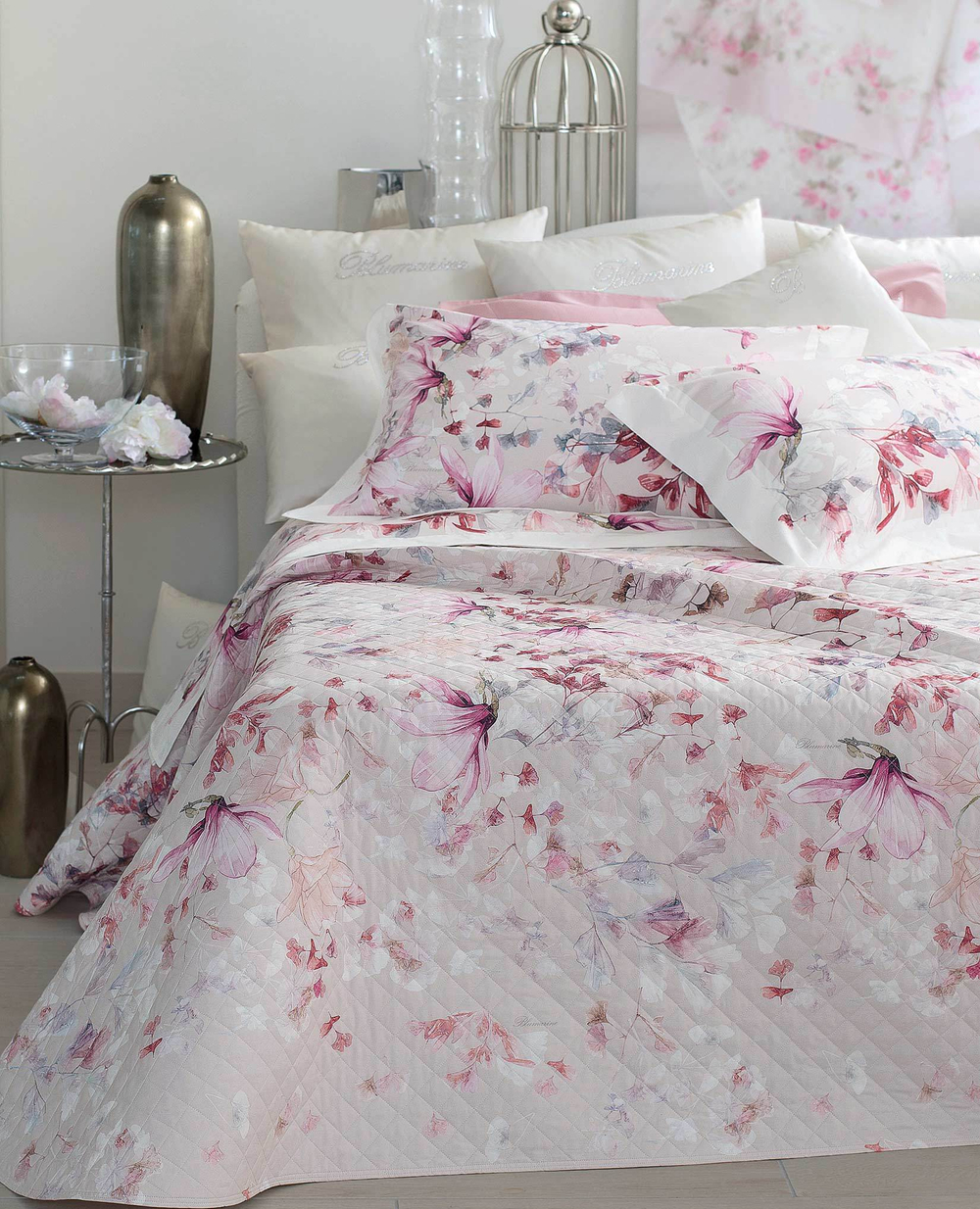 Постельное белье 2 спальное евро Blumarine Magnolia Cipria розовое фото